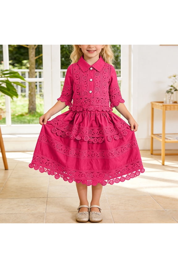 Girls Summer Outfit Lace Short Sleeve Top With Flowy Skirt Two Piece Matching For Toddler And Kids Casual Party Wear Baby Girl Clothes Bundle