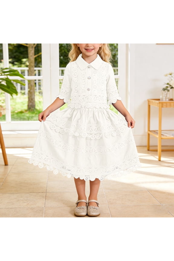 Girls Summer Outfit Lace Short Sleeve Top With Flowy Skirt Two Piece Matching For Toddler And Kids Casual Party Wear Baby Girl Clothes Bundle