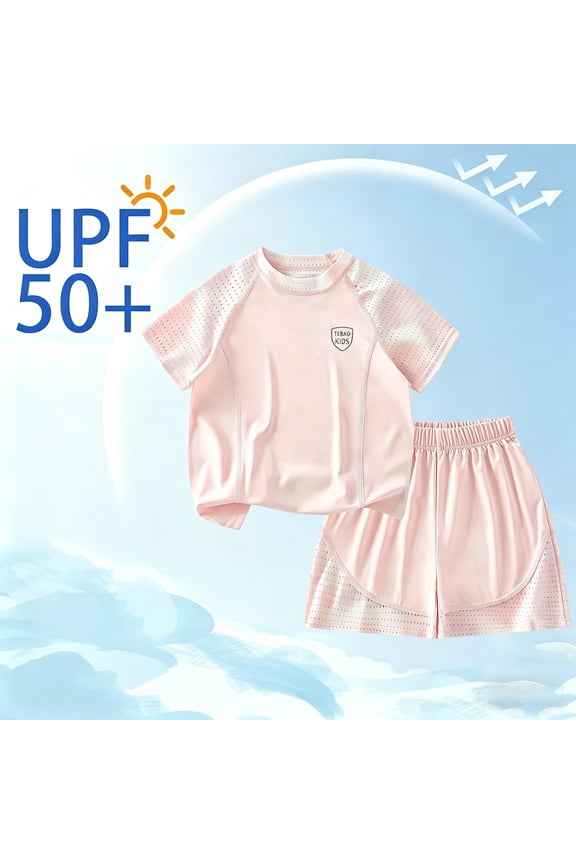 Girls Summer Sport Breathable Mesh Short Sleeve Top And Shorts Sun Activewear Outfit For Kids Outfits for Baby Girls