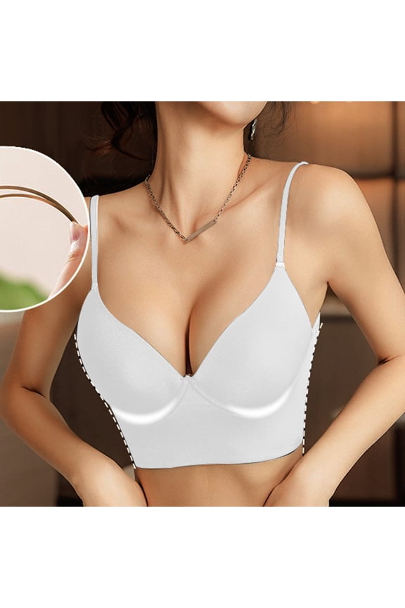 Ladies' Sling Small Gathered Seamless Triangle Cup Backless Bra Women Strapless Bras