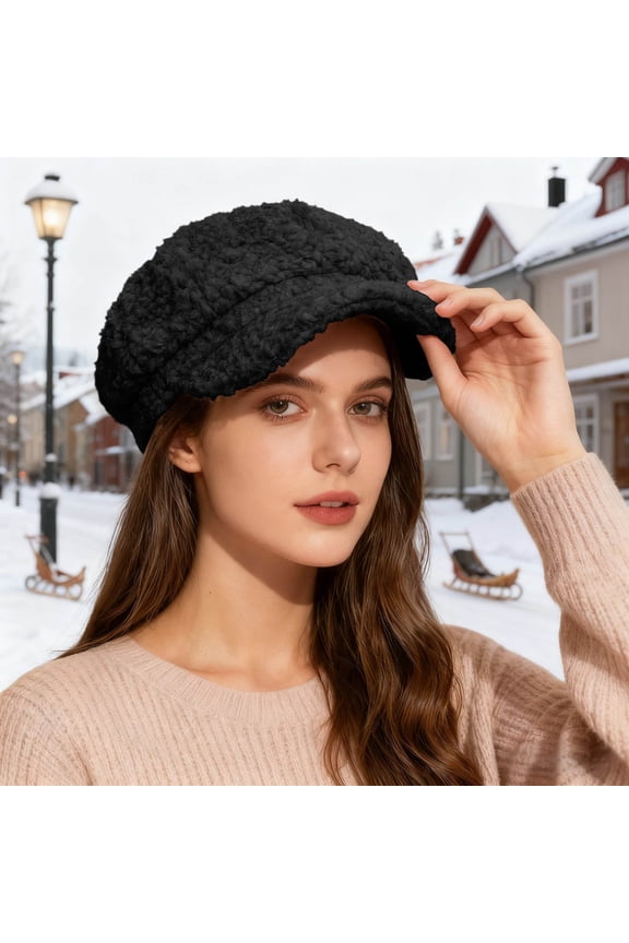 Lamb Beret Hat For Winter Baseball Cap Fashionable Daily Wear Japanese Style British Painter Hat Wool for Women
