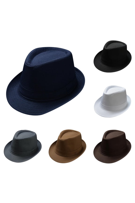 Men And Women Unisex British Style Solid Color Jazz Hat Sun Hat Hut Hat