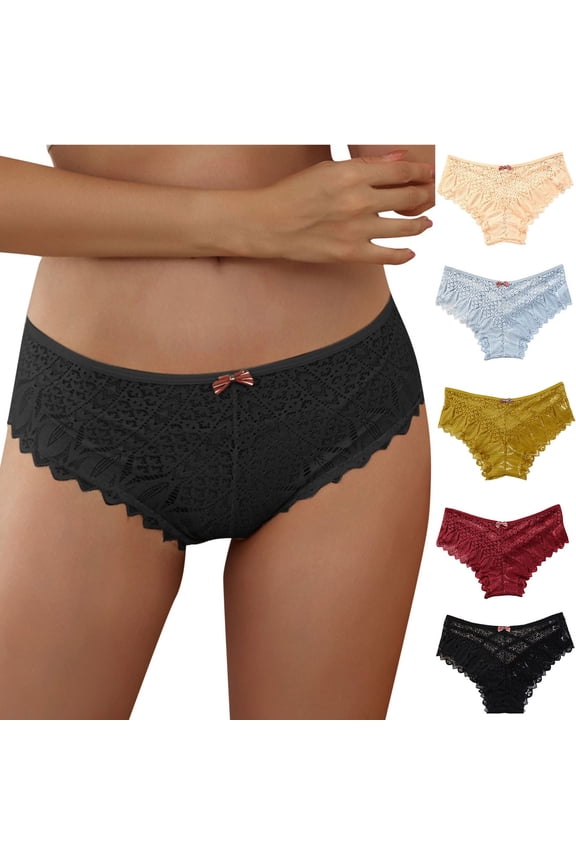 Panties For Women Lace Lace Up Panty Hollow Out Underwear Breathable Briefs for Women