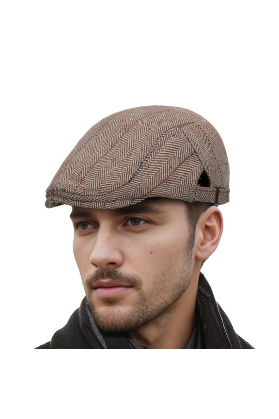 Unisex Cap Lattice Prints Hat Work Cap Plain Sunshade Cap Climbing Outdoors Autumn Winter Cap Womens French Wool Hats
