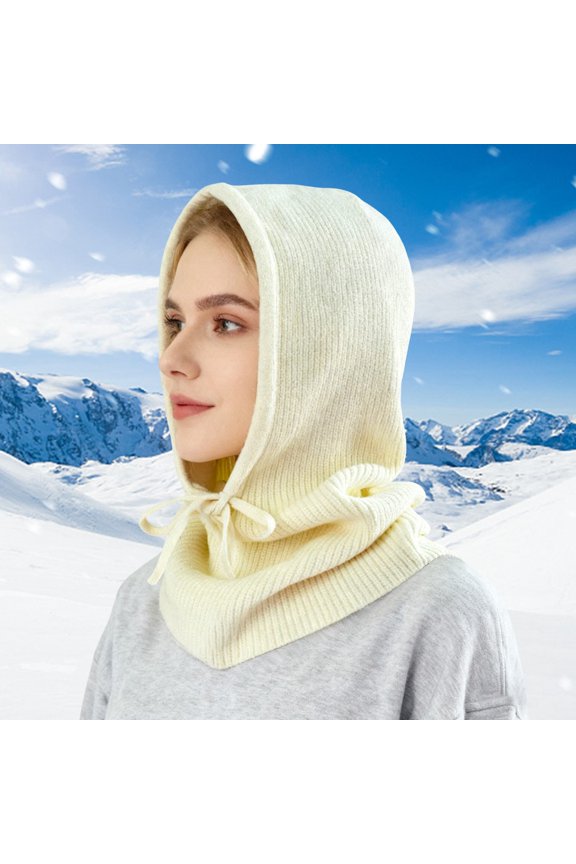 Winter Knitted Hat With Scarf Neck Warmer Ear For Cold Weather Outdoor Activities Warmest Hat