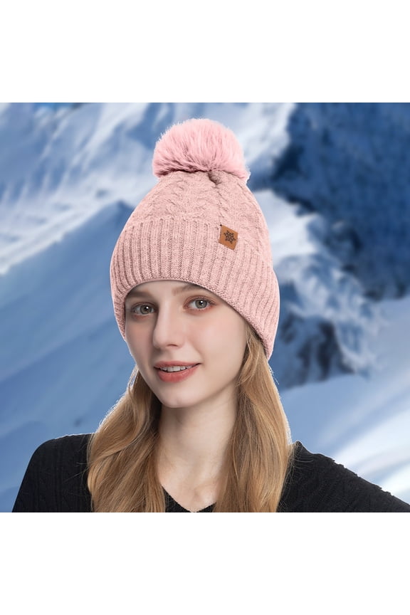 Winter Warm Knitted Hat For Lined Thermal Ear Cold Weather Ups Winter Hat