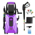 thumbnail image 1 of 5000PSI Pressure Washer, 2.8 GPM Power Washer with 33FT Extension Hose Reel, Pressure Adjustable (2500PSI-5000PSI), 4 Quick Connect Nozzles and Foam Cannon for Car/Fence/Patio(Purple), 1 of 6