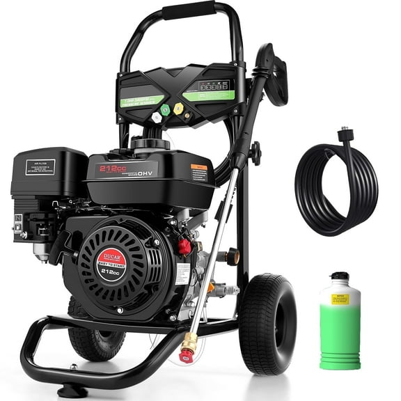 Huanherad 4200PSI Gas Pressure Washer 4.0GPM Power Washer with 5 QC Nozzles, 25ft Hose and 0.5Gal Soap Tank, 212cc 7.0 HP Engine Power Washer, EPA/CARB/ETL Compliant