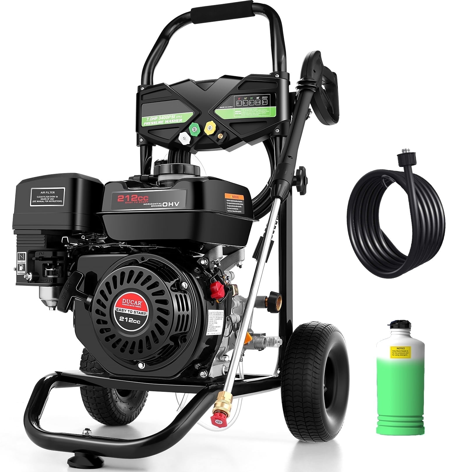 Huanherad Gas Pressure Washer 4200PSI 4.0GPM, 5 QC Nozzles 25ft Hose Power Washer with 0.5Gal Soap Tank, 212cc 7.0 HP Engine Power Washer, EPA/CARB/ETL Compliant