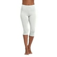 thumbnail image 1 of Petite Capris for Women Plus Size Pull on Leggings Female Active Workout Yoga Crop Skimmer White, 1 of 6