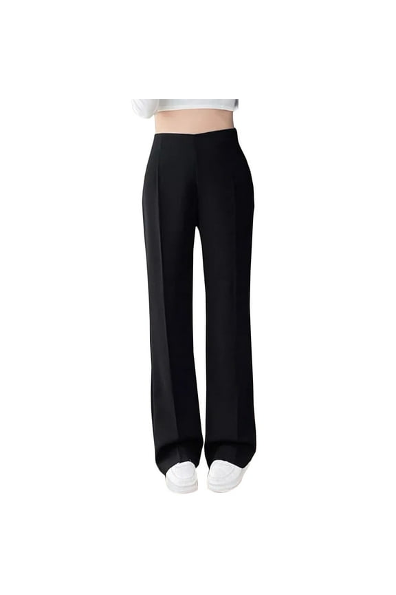 High Waisted Dress Pants for Women Plus Size Work Pants Business Casual Stretch Pull on Trousers Pants Slacks Black 3XL