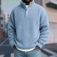 thumbnail image 1 of Huankd Men Quarter Zip Pullover Sweaters Casual Stand Collar Thermal Long Sleeve Sweatshirt 1/4 Zipper Winter Warm Polo Sweater Light Blue L, 1 of 5