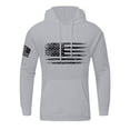 thumbnail image 1 of Huankd Men's Hoodies Oversized Sweatshirts American Flag Patriotic Hoodie Big and Tall Graphic Hoodie With Pockets Light Gray 2XL, 1 of 4