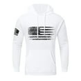 thumbnail image 1 of Huankd Men's Hoodies Oversized Sweatshirts American Flag Patriotic Hoodie Big and Tall Graphic Hoodie With Pockets White M, 1 of 4