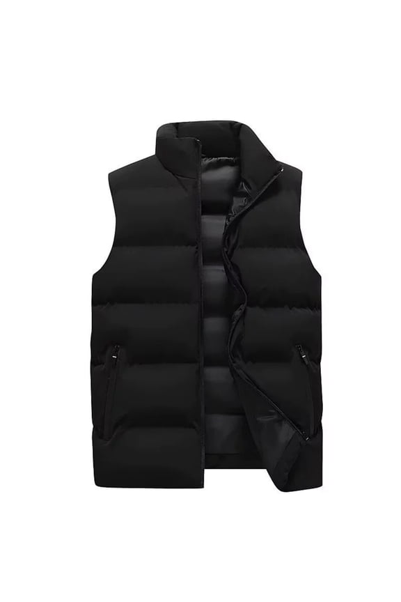 Men's Puffer Vest Lightweight Water-Resistan Warm Outerwear Black L