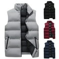thumbnail image 1 of Huankd Men's Puffer Vest Lightweight Zip Up Sleeveless Jackets Outdoor Puffy Winter Outerwear for Running Golf Vermilion M, 1 of 4
