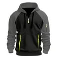 thumbnail image 1 of Huankd Men's Quarter Zip Pullover Tactical Hoodies Long Sleeve Vintage Workout Hiking Sweatshirts Black 4XL, 1 of 3