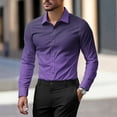 thumbnail image 1 of Huankd Men's Wrinkle Free Slim Fit Dress Shirts Formal Long Sleeve Button Down for Wedding Business Dark Purple M, 1 of 5