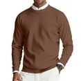thumbnail image 1 of Huankd Mens Crew Neck Sweaters Long Sleeve Lightweight Knit Dress Pullover Sweaters Brown 4XL, 1 of 7