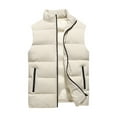 thumbnail image 1 of Huankd Mens Down Vest for Men Warm Lightweight Puffer Gilet Stand Collar Design Perfect Under A Jacket for Winter Beige M, 1 of 3