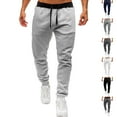 thumbnail image 1 of Huankd Mens Fleece Lined Sweatpants Warm Winter Athletic Jogger Pants with Pockets Drawstring Outdoor Trousers Gray 3XL, 1 of 4