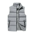 thumbnail image 1 of Huankd Mens Puffer Vest Quilted Outerwear Winter Warm Down Puffy Vests Lightweight Casual Padded Jacket Light Gray M, 1 of 3