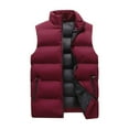thumbnail image 1 of Huankd Mens Puffer Vest Quilted Outerwear Winter Warm Down Puffy Vests Lightweight Casual Padded Jacket Wine 4XL, 1 of 3