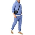 thumbnail image 1 of Huankd Mens Sweat Suits 2 Piece Set Oversized Drawstring Long Sleeve Hoodie Tops Baggy Sweatpants Tracksuit Fall Outfits Blue M, 1 of 8
