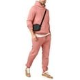 thumbnail image 1 of Huankd Mens Sweat Suits 2 Piece Set Oversized Drawstring Long Sleeve Hoodie Tops Baggy Sweatpants Tracksuit Fall Outfits Pink S, 1 of 8