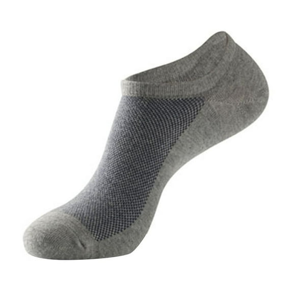 Huankd No Show Socks for Men 4 pack Cotton Thin Low Cut Non Slip for Loafer Flats Sneakers Gray