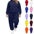 thumbnail image 1 of Huankd Oversized Plus Size 2 Piece Set Women Loungewear Fleece Jogger Pants and Sweatshirt Casual Comfort Outfits White L, 1 of 4