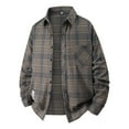 thumbnail image 1 of Huankd Plaid Shirt Men Button Down Shirts Regular Fit Long Sleeve Casual Flannel Shirts 2026 Gray 2XL, 1 of 3