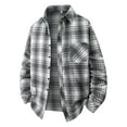 thumbnail image 1 of Huankd Plaid Shirt Men Button Down Shirts Regular Fit Long Sleeve Casual Flannel Shirts 2026 White L, 1 of 3