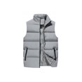 thumbnail image 1 of Huankd Puffer Vest for Men – Lightweight Quilted Outdoor Vest with Pockets, Puffer Vest Jacket for Men Light Gray 2XL, 1 of 4