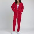 thumbnail image 1 of Huankd Sweatsuits Women 2 Piece Outfit Zip Up Jacket Comfort Jogger Set Fleece Hoodie and Sweatpants Set Matching Sweat Sets Red S, 1 of 6