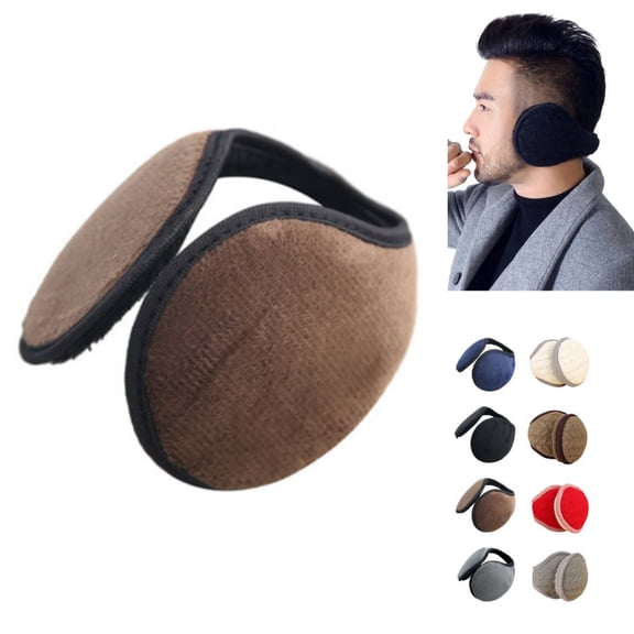 Huankd Thickened Warm Earmuffs for Women Men Unisex Windproof Ear Warmers for Outdoor Sport Skiing Headbands Winter Brown L