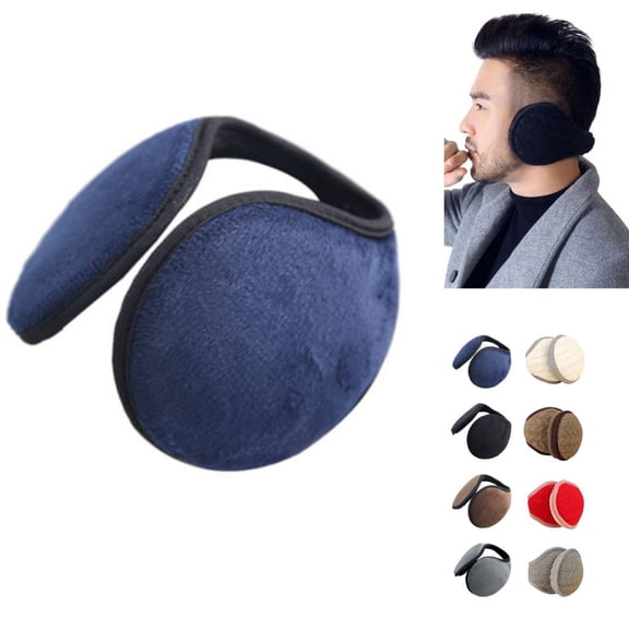 Huankd Thickened Warm Earmuffs for Women Men Unisex Windproof Ear Warmers for Outdoor Sport Skiing Headbands Winter Royal Blue L