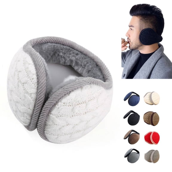 Huankd Thickened Warm Earmuffs for Women Men Unisex Windproof Ear Warmers for Outdoor Sport Skiing Headbands Winter White L