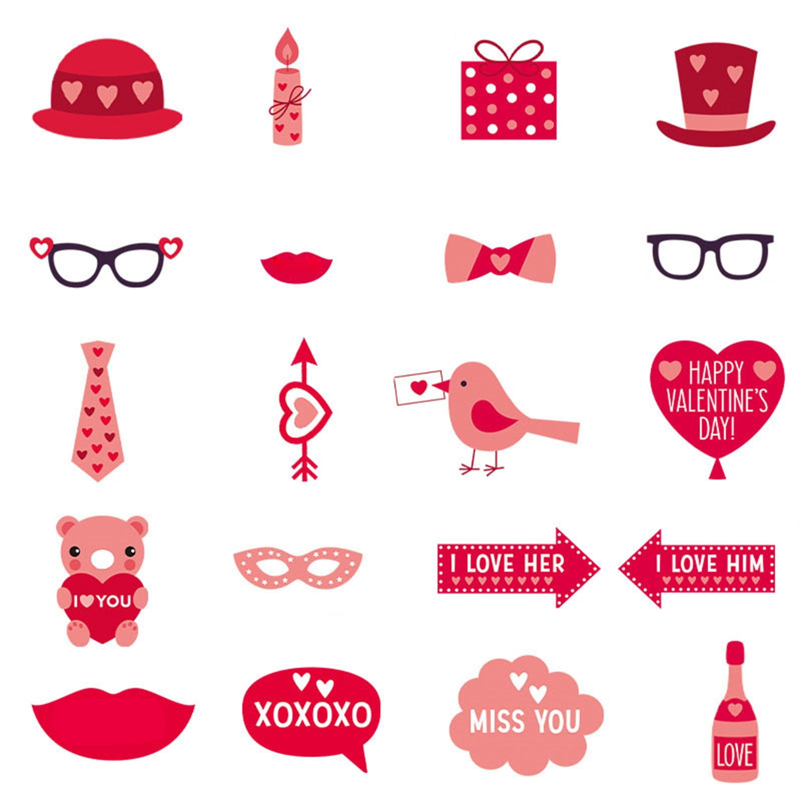 25 Stück Valentinstag Photo Booth Requisiten – Lustige Selfie-Accessoires Für Partys