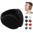 thumbnail image 1 of Huankd Winter Ear Warmers Muffs, Fluffy Foldable Behind the Head, Adjustable Earmuffs for Running Skiing Black L, 1 of 9