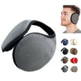 thumbnail image 1 of Huankd Winter Ear Warmers Muffs, Fluffy Foldable Behind the Head, Adjustable Earmuffs for Running Skiing Gray L, 1 of 7