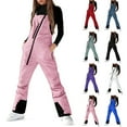 thumbnail image 1 of Huankd Women Ski Bib Snowboard Pants Snow Overalls Waterproof Windproof Insulate Warm Winter Pink L, 1 of 8