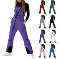 thumbnail image 1 of Huankd Women Ski Bib Snowboard Pants Snow Overalls Waterproof Windproof Insulate Warm Winter Purple 3XL, 1 of 8