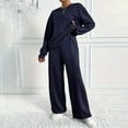 thumbnail image 1 of Huankd Women's 2 Piece Lounge Set Travel Airport Outfits Tracksuit Wide Leg Loungewear Baggy Comfy Sweatsuit Dark Blue L, 1 of 4