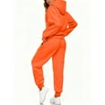 thumbnail image 1 of Huankd Women's Fleece Tracksuit 2 Piece Lounge Set Oversized Hoodie Sweatshirt and Comfortable Joggers Fall Fashion Outfit Saffron M, 1 of 6