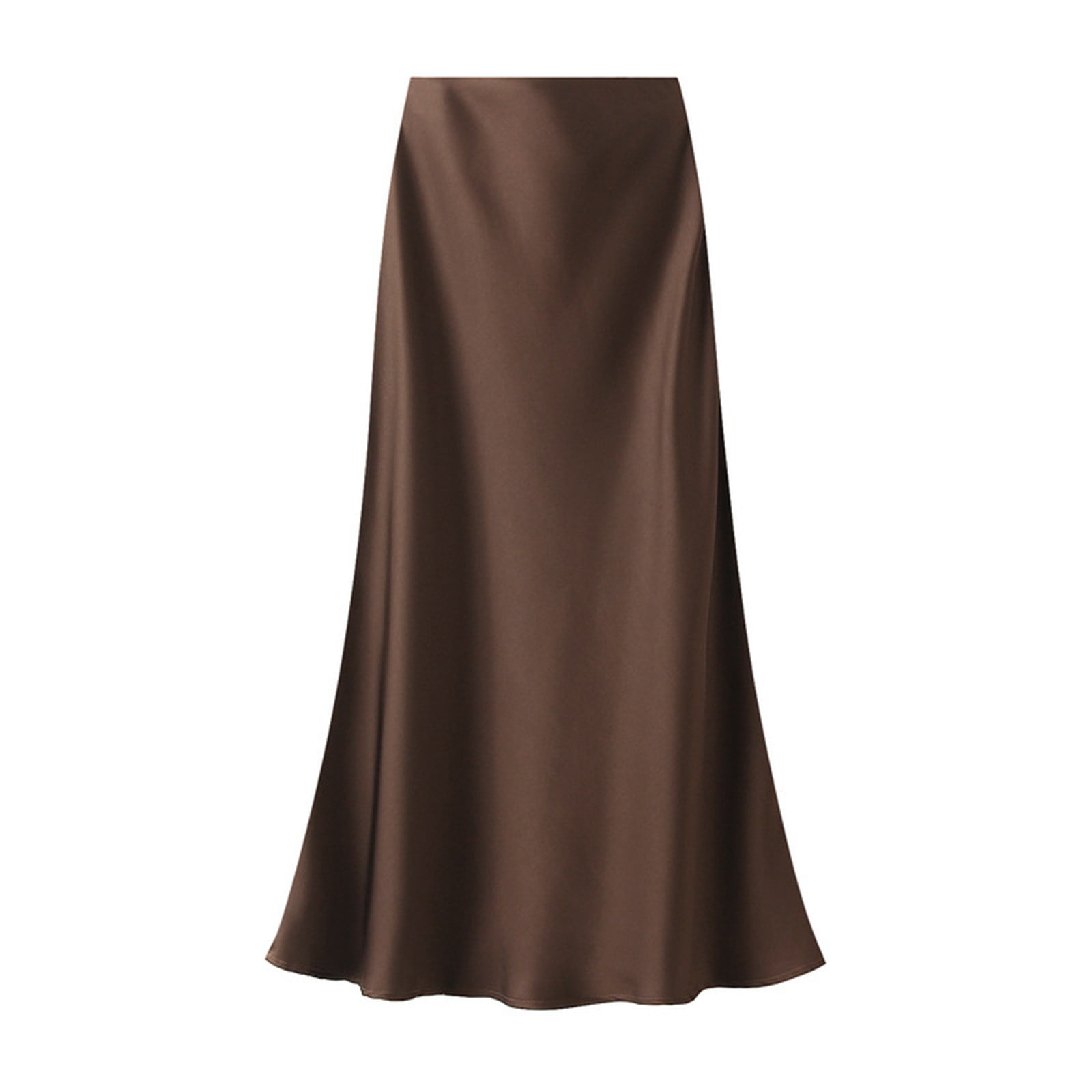 Yoeasy Women's Satin High Waisted Midi Skirt - A-Line Elastic Waist, Smooth Solid Color, Perfect For Spring & Summer - View #2