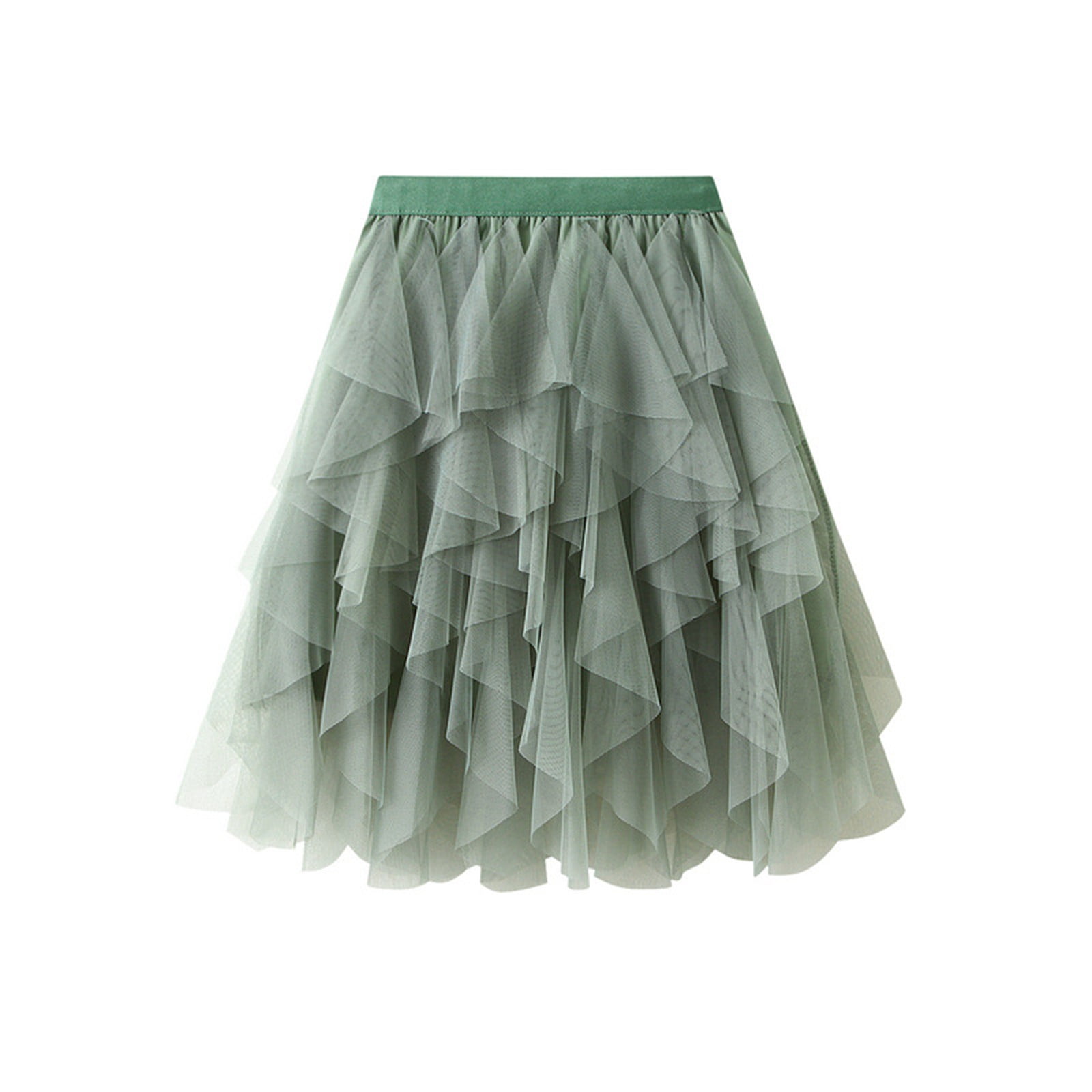 Womens Tulle Skirts High Waist Polka Dot Layered Tulle Midi