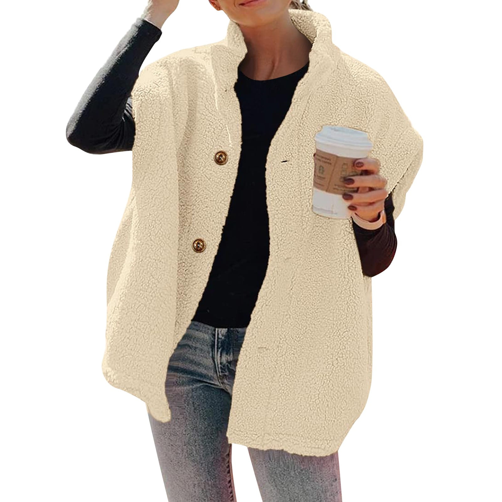 Yihaojia Women's Fuzzy Fleece Vest - Sherpa Sleeveless Zip Up Jacket With Pockets For Fall & Winter