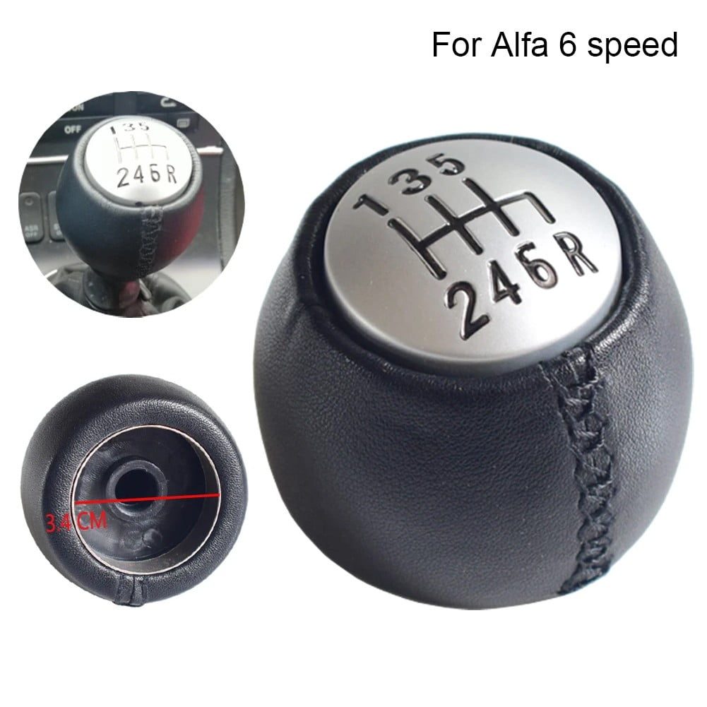 Voor Opel Voor Opel Astra III H 1.6 04-10 Automotive Styling Handmatige 5-6 Versnellingspook Knop Hendel Met Lederen Stofhoes Met Handrem Cover (Color : Black, Size : 5-R