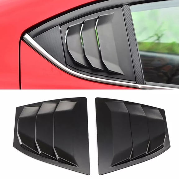 Huanke-Car Rear Door Glass Quarter Louver Shutter Cover Trim for Mazda 3 Axela 2014-18
